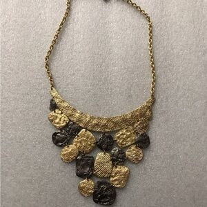 Chic Gold and Black Statement Necklace